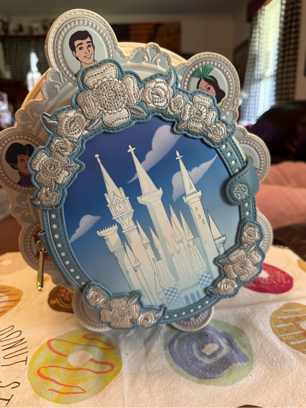 Loungefly Pink Disney Princess Cinderella Cameo Backpack with Cream Accent